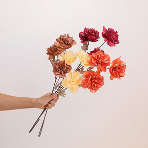 ดอกโบตั๋นประดิษฐ์ 3 หัว สำหรับตกแต่งงานแต่งงาน ตกแต่งทางเดิน จัดดอกไม้ร้านอาหาร และตกแต่งภูมิทัศน์ - Product Image 2