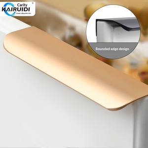 Versteckter Griff aus Aluminiumlegierung, Moderner Minimalistischer Luxus-Schrankgriff, Schubladengriff, Türgriff ohne Bohren, Langer Verdeckter Griff in Schwarz - Product Image 3