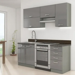 Bộ tủ bếp nhỏ hiện đại đầy đủ tiện nghi, gồm tủ lạnh, lò vi sóng và lò nướng, phù hợp cho văn phòng, studio và căn hộ nhỏ. - Product Image 2