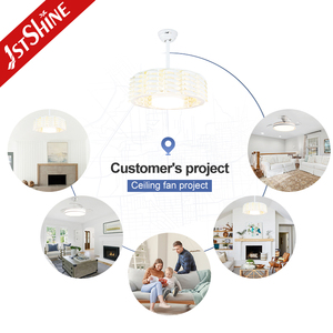 1stshine Ventilador <span class=keywords><strong>de</strong></span> Techo Inteligente 6 Velocidades Control Remoto DC Motor 22 Pulgadas Blanco Ventilador <span class=keywords><strong>de</strong></span> Techo Sin Aspas Luz - Product Image 5