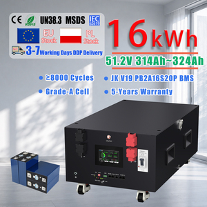Stock UE Livraison DDP en 3 à 7 jours ouvrables Batterie lithium-ion 51,2 V 314 Ah avec BMS JK V19 8000 cycles profonds pour ESS domestique - Product Image 1