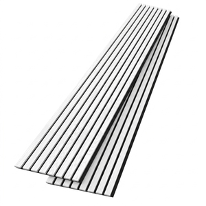 Panneau acoustique en <span class=keywords><strong>bois</strong></span> à lattes, finition blanche, absorption acoustique haute performance - Product Image 3