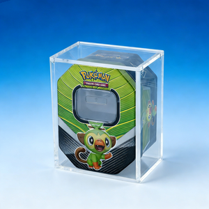 Modern Lightweight Pre-Assembled Pokemoned Card Display Case Clear Acrylic Vertical <b>Desktop</b> <b>Stand</b> for Trading Cards - Product Image 2