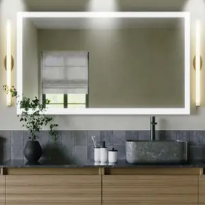 Mirrors Factory Customized Hotel Full UL CE 24*36/28*36 Inch Touch Switch Dimmer Defogger Light Led Bathroom Wall Mounted Mirror