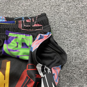 Pantalones cortos de baloncesto para hombre de malla con cremallera y letras sublimadas personalizadas de dos pisos - Product Image 4