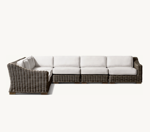 Modern Luxury All Weather Patio Garden Hotel Pool <b>Rattan</b> Set <b>Outdoor</b> Aluminium Furniture Modular L-Sectional - Product Image 1