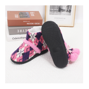 New Design Snowflake Knitted Winter Outdoor Warm <strong>Booties</strong> Breathable Dance Warm-up <strong>Booties</strong> with Non-Slip TPR Outsole - Product Image 1