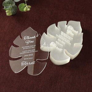 Biglietti di Ringraziamento a Forma di Foglia in Acrilico Trasparente con Taglio Personalizzato per Inviti di Nozze - Campione Gratuito - Product Image 2