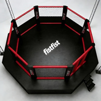 Octogone de MMA officiel, cage de boxe, construction en acier et cuir PVC, haute qualité, durable, antidérapant, surface autoportante