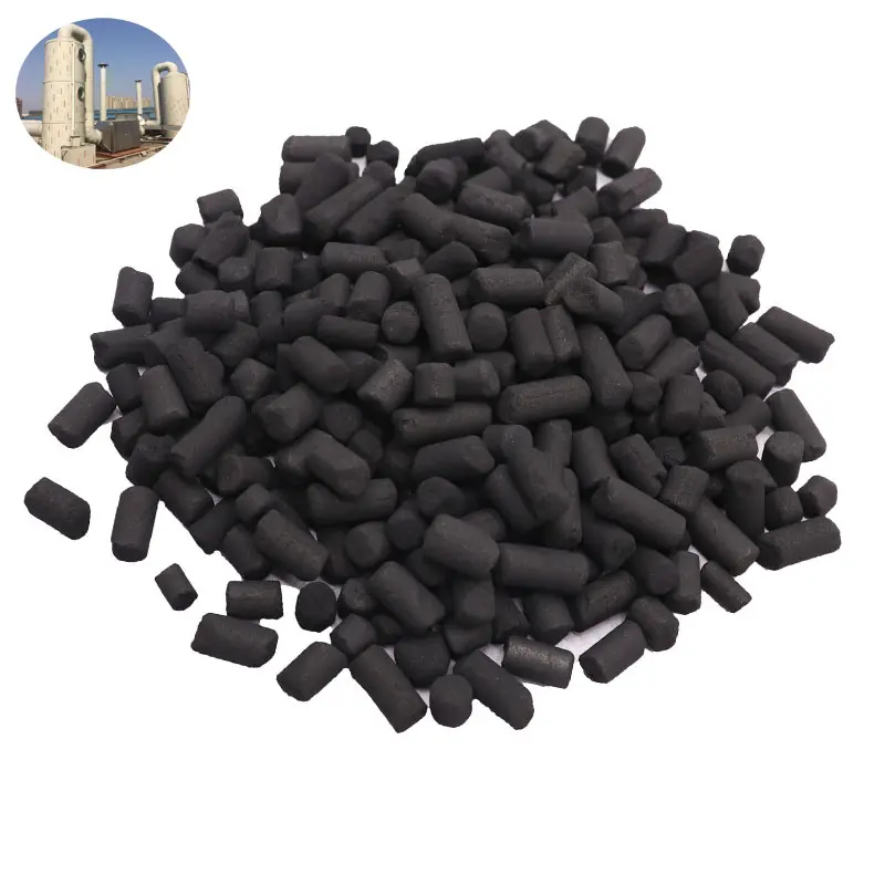 Aktivkohle Geëxtrudeerde Pellet 4/6Mm Rookfilter Verwijdering Zwavel H 2S Rol Speciale Actieve Kool Koolstof