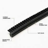 Brosse à bandes en nylon flexible sur mesure avec base en polypropylène et caoutchouc PA PP PPT, poils de 10 à 50 mm, pour l'étanchéité des interstices