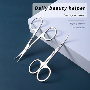 Tijeras para cejas de acero inoxidable con punta curvada LMLTOP A0401, uso diario, manicura para decoración de uñas, removedor de piel muerta, tijera de belleza - Product Image 2