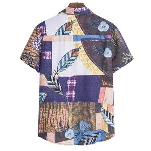 Chemise à manches courtes formelle pour homme, couleur personnalisée, été, hawaïenne, impression numérique, anti-froissement, détection des aiguilles, 220g, brodée - Product Image 2