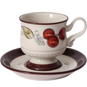 Vintage Tall Stem <b>Cup</b> & Saucer, High-value Ceramic Coffee <b>Cup</b> <b>Set</b>, Hand-painted Mid-century Style Afternoon Tea <b>Cup</b> - Product Image 5