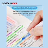 Surligneurs Genvana en gros, 6 couleurs, double pointe, encre fluorescente, marqueurs multicolores