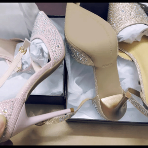 รองเท้าส้นสูงผู้หญิง ดีไซน์คริสตัลประดับเพชรระยิบระยับ รองเท้าส้นเข็มหัวแหลมสำหรับผู้หญิง รองเท้าสำหรับใส่กับชุดเดรส - Product Image 6