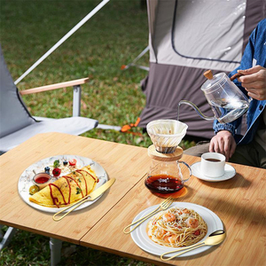 شوكة سكين حديثة من الفولاذ المقاوم للصدأ للتخييم في الهواء الطلق مشبك قفل محمول مانع لفقدان غسالة الصحون طلاء مرآة آمن - Product Image 2