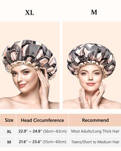 Promotion à bas prix : Bonnets de <span class=keywords><strong>douche</strong></span> en dentelle, double couche, imperméables, réutilisables, lavables, de haute qualité pour femmes et filles - Product Image 4