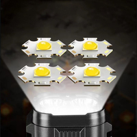 Lampe torche LED rechargeable avec affichage numérique de la puissance, lumière latérale COB à 4 LED pour le camping et les réparations, lampe de travail portable en ABS