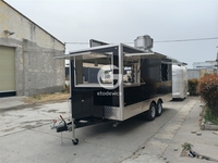 Etodevice Chariot mobile de 5 m pour churros, kiosque à desserts, remorque de restauration de rue, chariot à glaces, remorque alimentaire