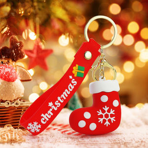 クリスマス<span class=keywords><strong>PVC</strong></span>ソフトラバーキーホルダークリスマスツリー雪だるまサンタクロースペンダントラブリーキーリングバックパックアクセサリー新年の贈り物 - Product Image 4