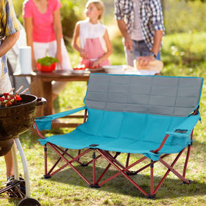 Canapé de camping pliable surdimensionné avec porte-gobelets, rembourrage épais, cadre en aluminium pour la plage, les voyages et l'extérieur - Product Image 4