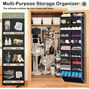 Over The Door <b>Shoe</b> Organizer 20 Pockets Holds 30 Pairs Black Heavy Duty Fabric Mesh For <b>Shoes</b> <b>Storage</b> Behind Doors - Product Image 5