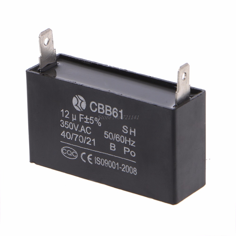 Генератор конденсаторы и черного цветов, на возраст 12 мкФ генератор конденсатор с алюминиевой крышкой, генератор CBB61 12 мкФ 50/60Hz 350VAC вентиляторный электродвигатель; Прямая поставка