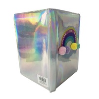 Carnet de notes relié rigide A5 avec logo personnalisé imprimé en usine, holographique arc-en-ciel, mignon et kawaii