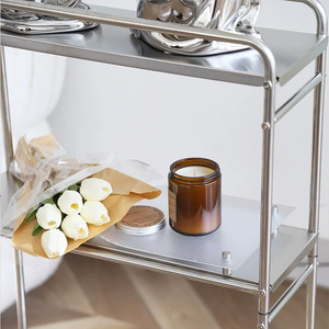 Chariot de rangement en acier inoxydable de 19 cm de large, étagère multi-niveaux pour salle de bain et cuisine - Product Image 3