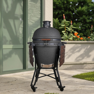 Parrilla Kamado Auplex de 22 Pulgadas, Premium, de Cerámica, con Carbón, Ahumador, con Carrito y Estante Lateral para Cocinar al Aire Libre <span class=keywords><strong>en</strong></span> el Patio Trasero - Product Image 1