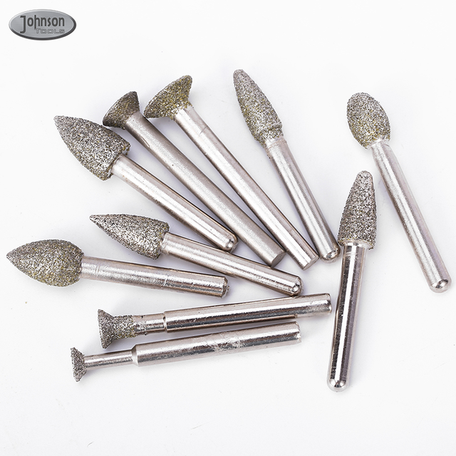 20Pcs CNC Stone Carving Set Diamond Grinding Burr Bit for Stone Ceramic Glass Carving, Polishing, Engraving