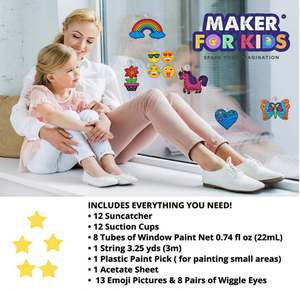 Kit de arte de pintura con purpurina para ventana DIY, pegatinas acrílicas, kit artesanal, promoción de habilidades para niños pequeños, Regalos perfectos - Product Image 2