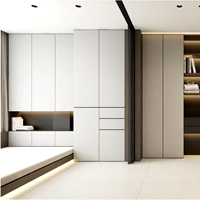 Armoire Moderne Blanche à Portes Plates, Design Écologique Durable, Grande Capacité de Rangement pour Chambre, Hôtel, Villa