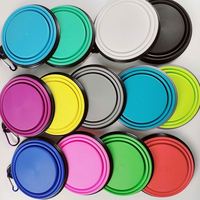 Bol pliable en silicone écologique pour animaux de compagnie, bouteilles d'eau pliables colorées pour chiens, conteneur portable pour nourriture et eau pour chats