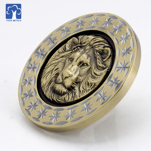 Aslan altın <span class=keywords><strong>Metal</strong></span> hatıra bakır 3d Minimum antika nikel meydan sikke - Product Image 2
