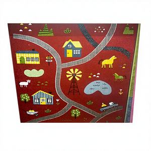 Tapis de chambre pour enfants en polyester écologique de haute qualité, personnalisable, motif lune dorée abstrait moderne, rembourré, adapté aux animaux domestiques, antidérapant - Product Image 1