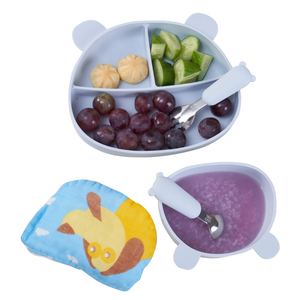 Articles très vendus, ensembles de couverts pour enfants en <span class=keywords><strong>silicone</strong></span> sans BPA, assiettes en <span class=keywords><strong>silicone</strong></span> antidérapantes, ensemble de vaisselle pour bébé - Product Image 5