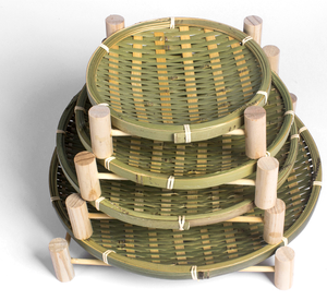 Panier de rangement en bambou tissé à la main, corbeille de fruits créative - Product Image 4