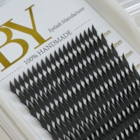 Extensions de cils en cachemire préfabriquées, nouveau design, noir intense, effet plume, souples, courbures C CC D B J, pour cils volumineux, vente en gros