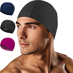 Accessoires de natation adultes hommes/femmes haute élastique imperméable PU <span class=keywords><strong>tissu</strong></span> protéger les oreilles cheveux longs sport natation <span class=keywords><strong>piscine</strong></span> chapeau <span class=keywords><strong>bonnet</strong></span> de bain - Product Image 1