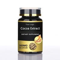 Capsules d'extrait de cacao 500mg 60 Capsules végétariennes Produits certifiés ISO22000 et HALAL
