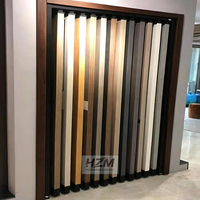 Présentoir coulissant personnalisé en métal pour échantillons de portes, présentoir à pousser et tirer pour carrelage, pierre, parquet en bois pour salle d'exposition
