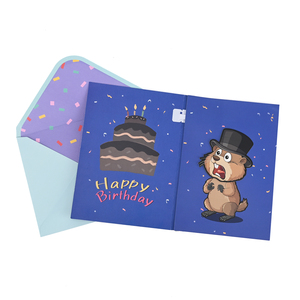Carte de vœux sonore personnalisée avec design de dessin animé amusant en 3D, son haute fidélité avec enveloppe pour un cadeau d'anniversaire - Product Image 2