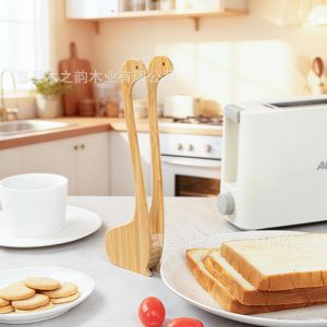 Pinzas de Bambú para Alimentos, 2 Piezas, Aptas para Horno, Utensilios de Cocina para Tostadas, Repostería y Postres, Solo Lavar a Mano - Product Image 1