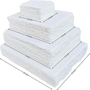 300gsm 5x7 pollici fatto a mano in cotone bordo Deckle cotone straccio riciclato per pittura ad acqua <span class=keywords><strong>disegno</strong></span> arte artigianato - Product Image 2