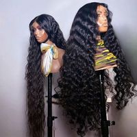 Perruque Deep Wave 40 pouces, perruque en cheveux humains à ondulations profondes et lâches, densité 180 210 250, perruque frontale en dentelle 13x6 Pineapple Deep