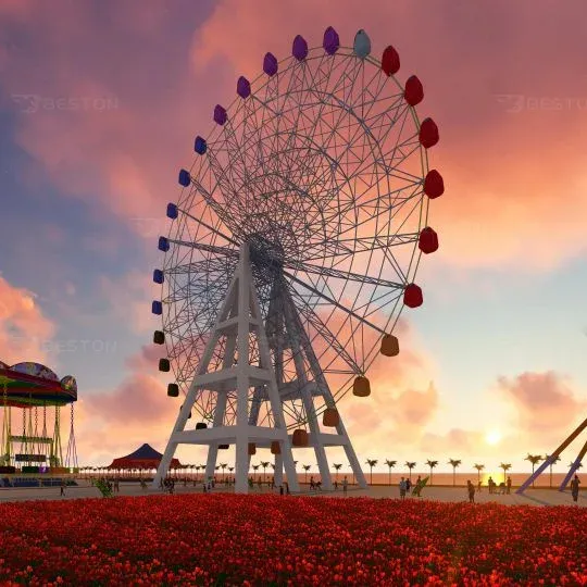 Luar Ruangan Taman Taman 65M Ferris Wheel Luna Park Peralatan Ferris Wheel untuk Dijual
