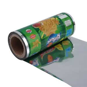 Embalaje de patatas fritas para aperitivos, rollo de película de laminación de aluminio, paquete personalizado, lámina de sellado de alimentos, embalaje de plástico