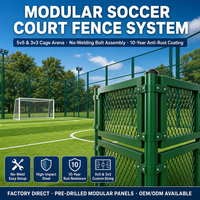 Terrain de football 5v5 et 3v3 avec panneaux en maille soudée à double fil et fixations à boulons